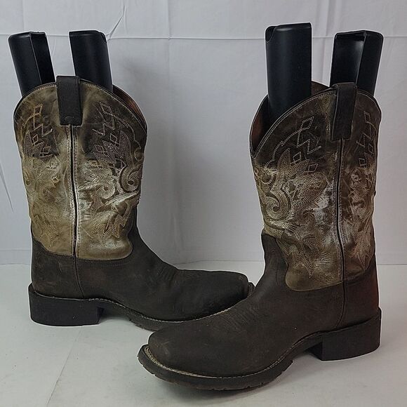 Double H Leather Square Ice Roper Cowboy Men's Boots - Picture 5 of 16